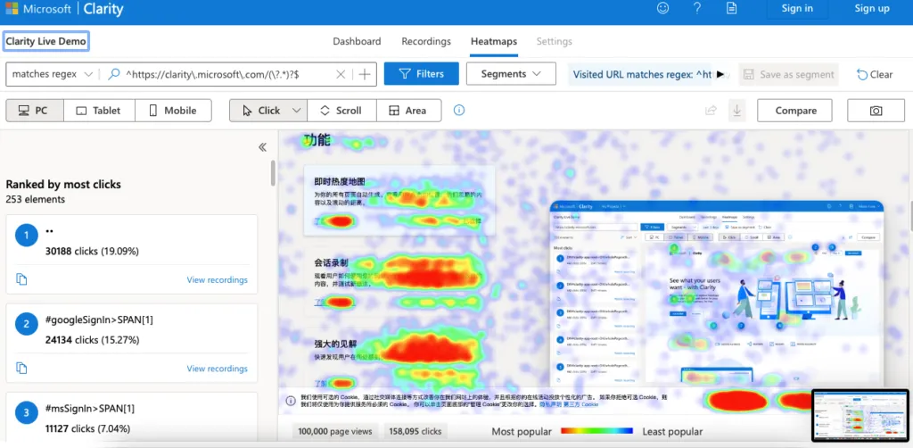 Hotjar of Microsoft Clarity om gebruikerservaringen te bekijken